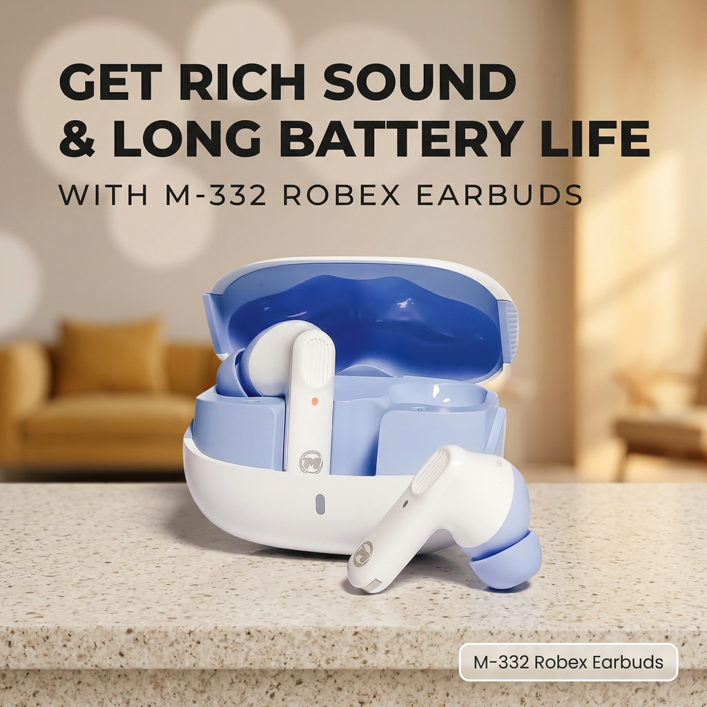 Get Rich Sound & Long Battery Life with Maxon M-332 Robex Earbuds