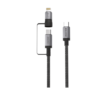 MAXON M550 ZEETOX 2-in-1 240W USB-C & 27W Lightning Metal Braided Super Fast Cable