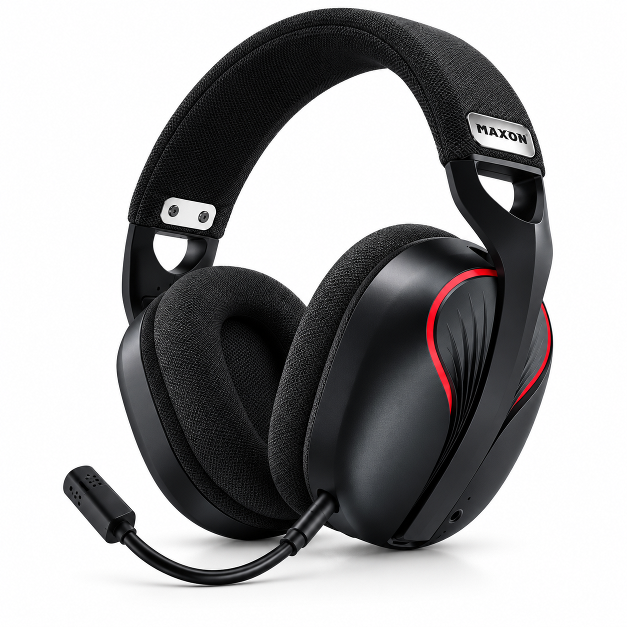 MAXON Raptor MBH-07 Wireless Gaming Headphones – Bluetooth 6.0, Detachable Mic, 20H Playtime & Over-Ear Comfort – Black