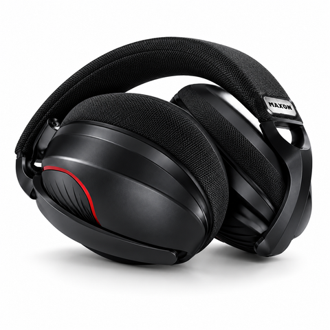 MAXON Raptor MBH-07 Wireless Gaming Headphones – Bluetooth 6.0, Detachable Mic, 20H Playtime & Over-Ear Comfort – Black